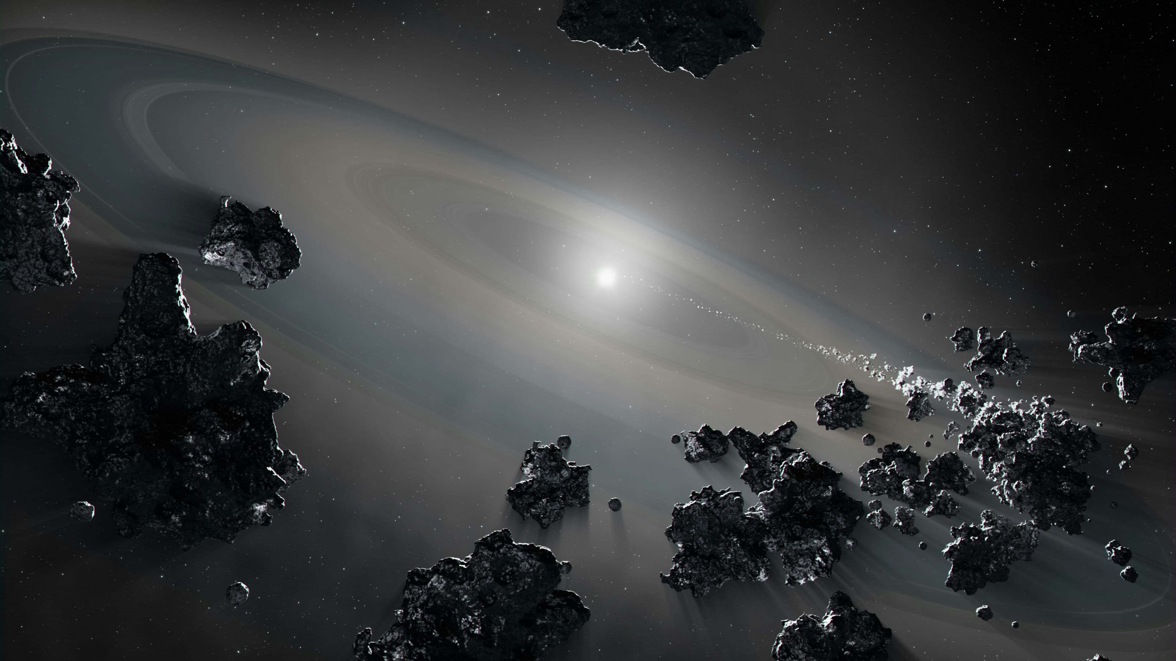 Illustration des Asteroidengürtels zwischen Mars und Jupiter
