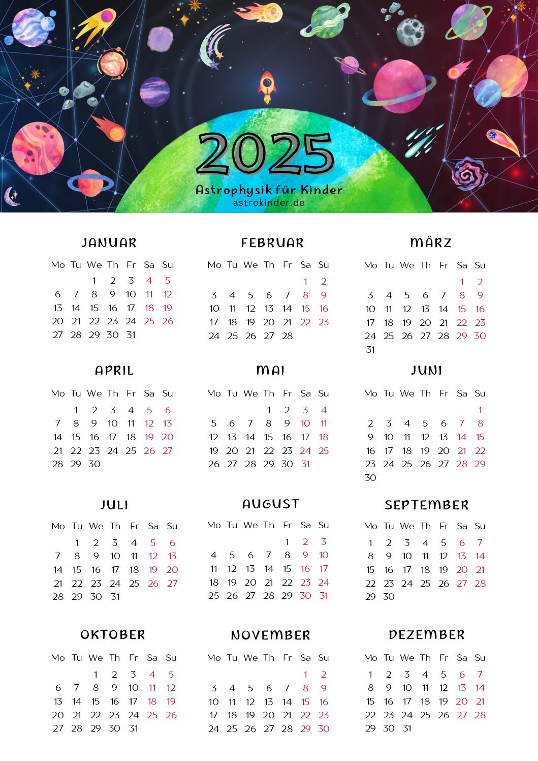 Kalender zum Ausdrucken